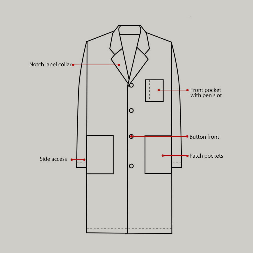 Glycare 40 inches Classic Unisex Lab coat: HF-1101V5