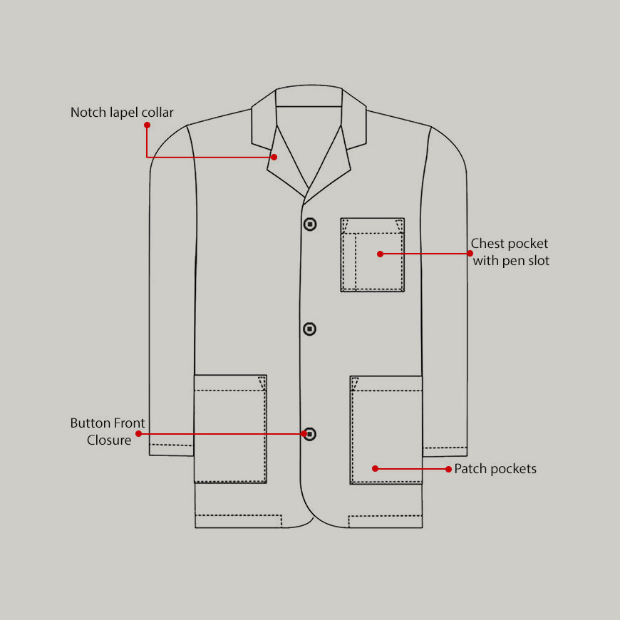 Glycare 31 Inches Unisex Consultation Coat: HF-1106V5
